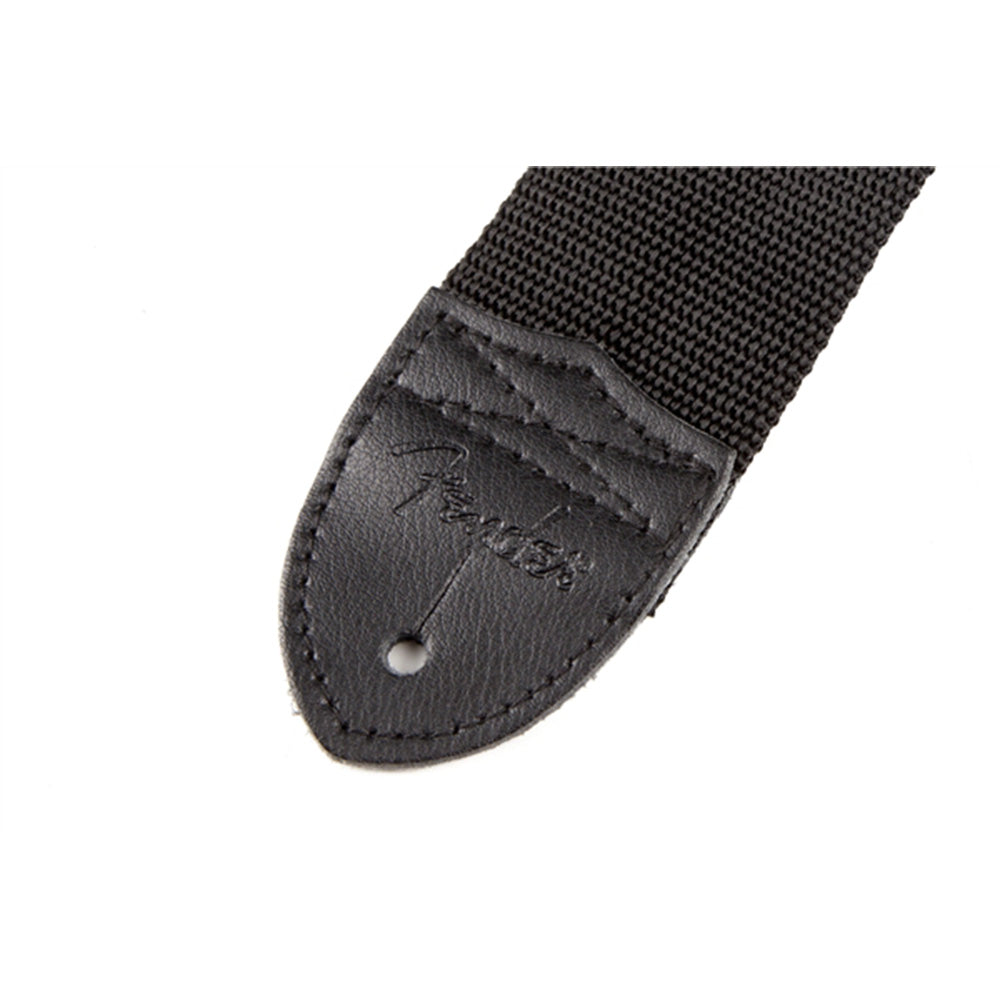 Fender 2" Black Poly Grey Logo Guitar Strap-accessories-Fender-Hermes Music